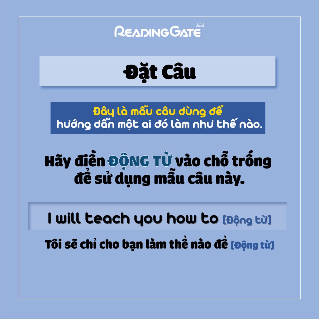 Mẫu câu đàm thoại tiếng Anh - I will teach how - Đặt câu