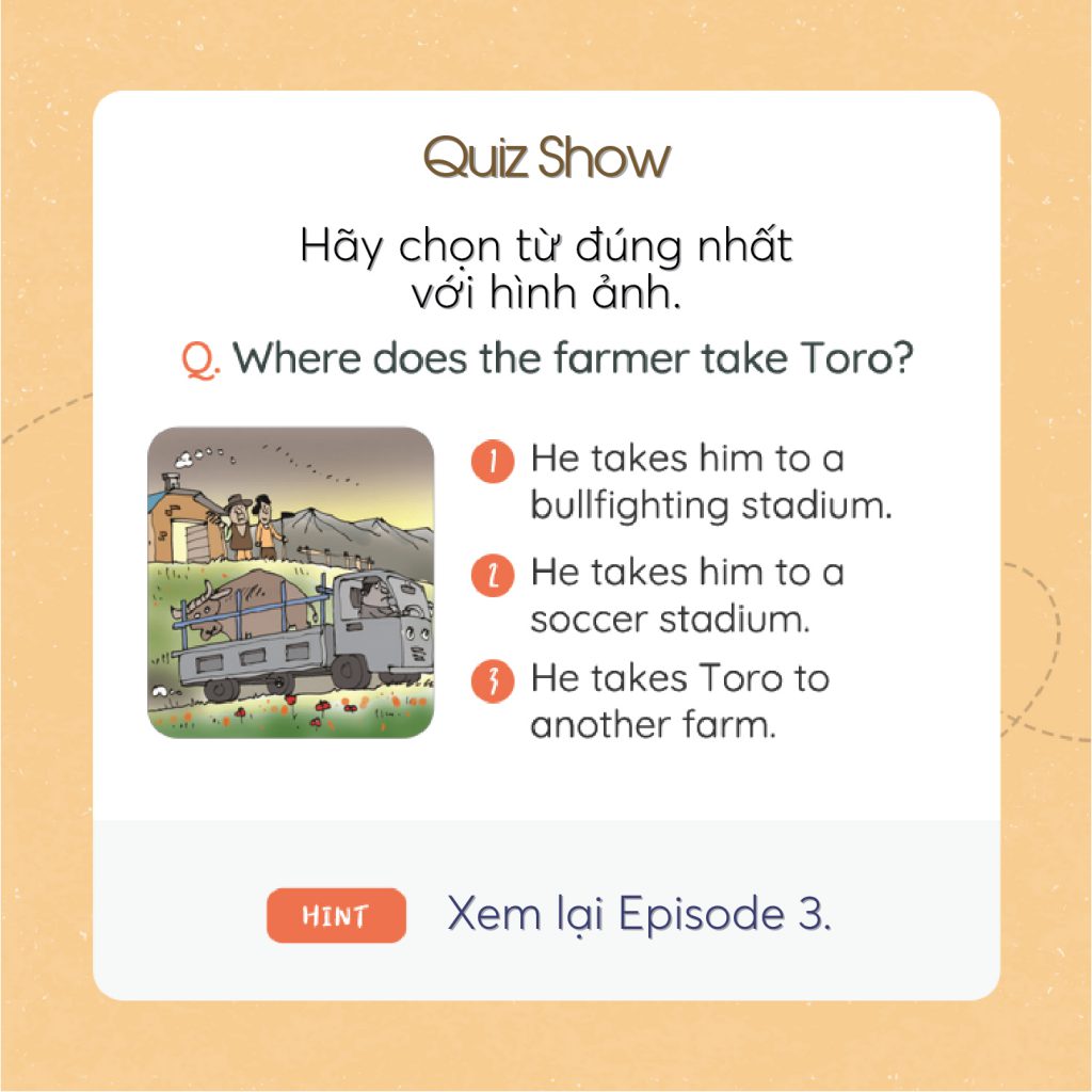 Đố vui tiếng Anh trong eBook Leo and Toro