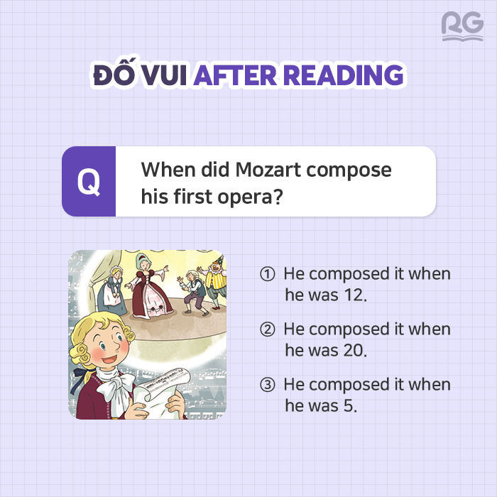 Đố vui After Reading về Mozart
