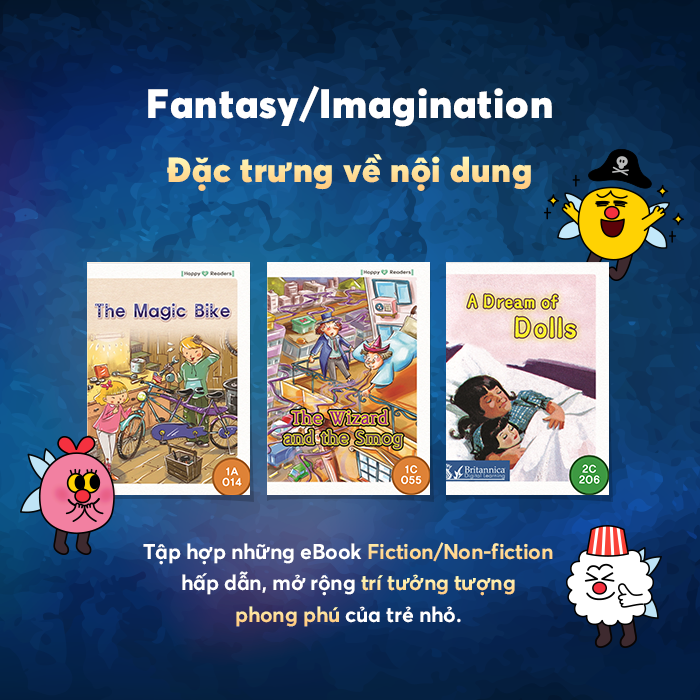 Đặc trưng về nội dung của eBook tiếng Anh chủ đề trí tưởng tượng Fantasy/Imagination