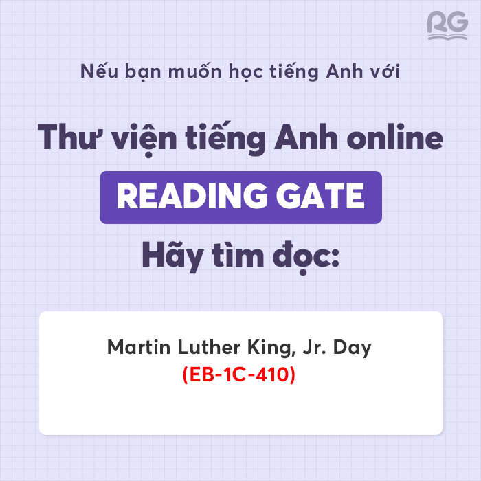 Tìm đọc eBook EB-1C-410 Martin Luther King, Jr. Day trong ứng dụng Reading Gate